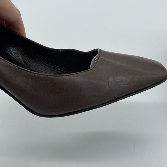 Michael Kors Slip On Heels Loafers Brown Leather Womens Size 6.5 - Picture 15 of 16